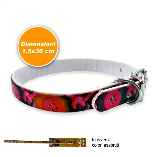 Saldi Collare in cuoio con gancio 1,5x36 cm vari modelli assortiti
