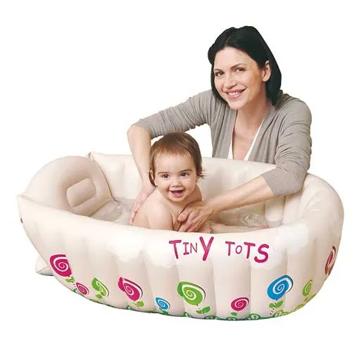 Professionale Baby Bagnetto Gonfiabile con Fondo Antiscivolo Sistema Allarme Acqua Calda Bimbi