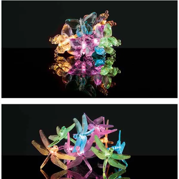10 x Luci String LED Multicolore 2 Forme Assortite Farfalle o Libellule Subito Disponibile