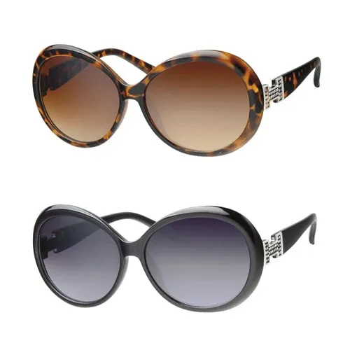 Ultime Pezzi Occhiali da Sole Donna Disponibile in 2 Colori Nero e Marrone Leopardato
