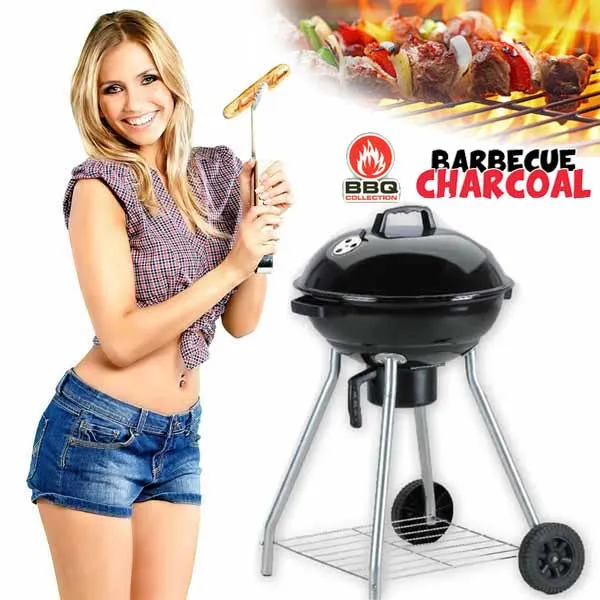 Barbecue Griglia Bbq Carbone Coperchio 2 Ruote Carbonella Giardino Acciaio Inox Ultime Pezzi