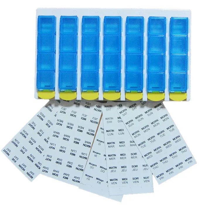 Offerta Del Giorno Contenitore Pillole Portacompresse con Adesivi Settimana PillBox da 7 Giorni