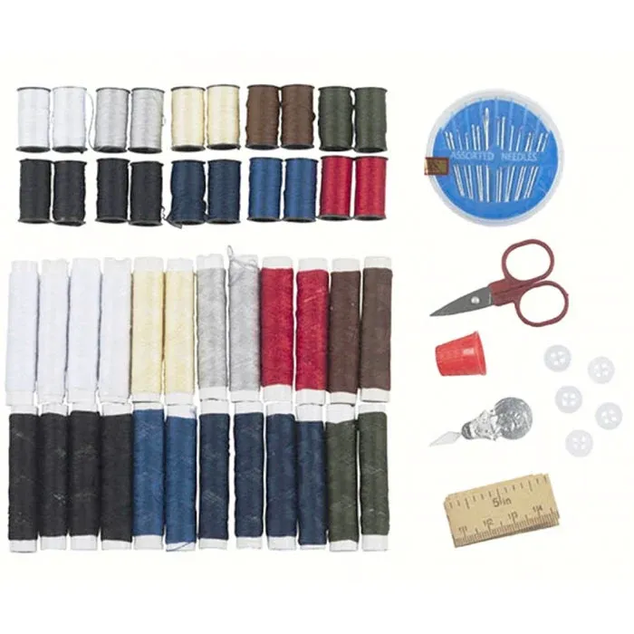 Direttamente Dal Produttore Kit Cucito per Casa o Viaggio da 68 Pezzi Con Forbice Metro Ditale Incluso