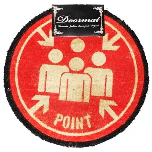 Zerbino Tappetino da Porta a Forma Tonda da 55cm MEETING POINT Rosso Bestseller
