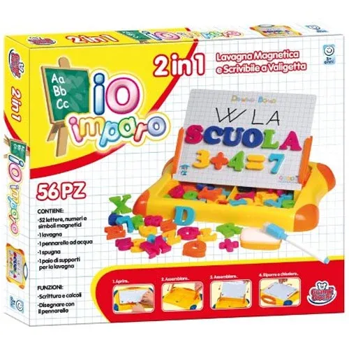 Lavagna Magnetica Playset In Valigetta Lavagnetta Magica 52 Pezzi 2 In 1 Imparo Offerta