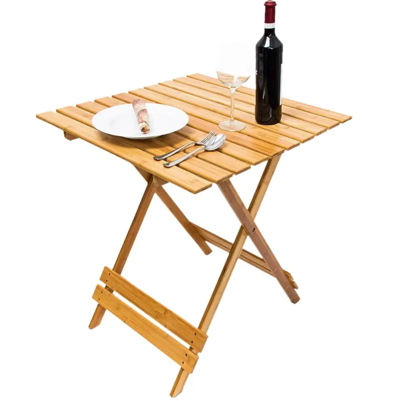 Tavolo Pieghevole Tavolino in Legno Bamboo Multiuso Casa Giardino Campeggio A Buon Prezzo
