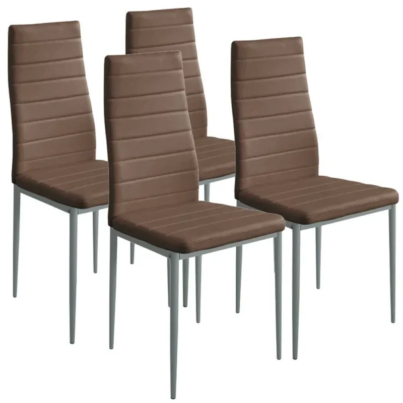 Affare Set 4 Sedie Moderne sala Pranzo Salotto Cucina Seduta Imbottita Ecopelle Coffee