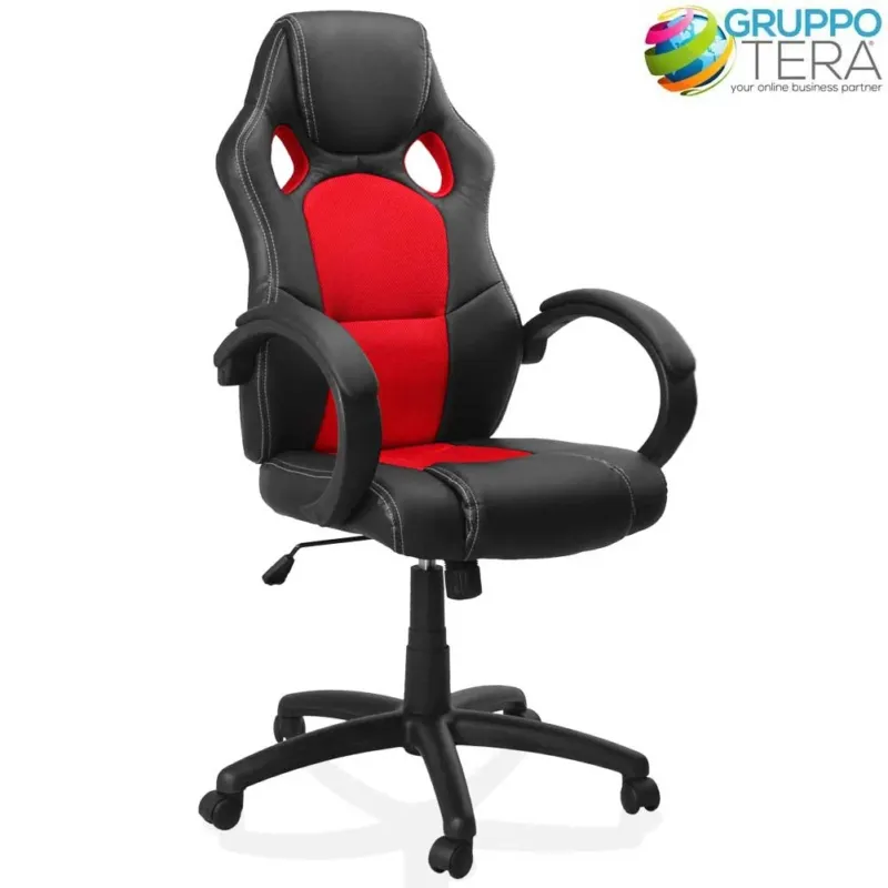 Offerta Limitata Sedia Poltrona da Ufficio Direzionale Ruote Girevoli Sportiva Race Gaming Rosso