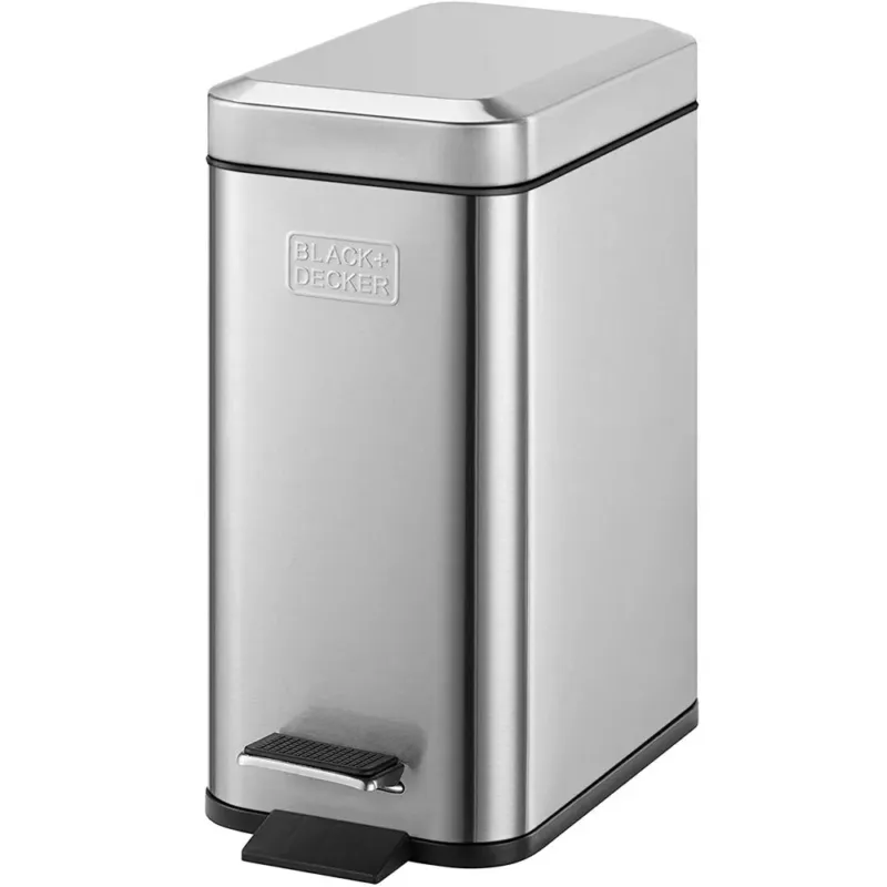 Più Venduto Pattumiera a Pedale Black Decker 5 Litri in Acciaio Inox Silver Casa Ufficio