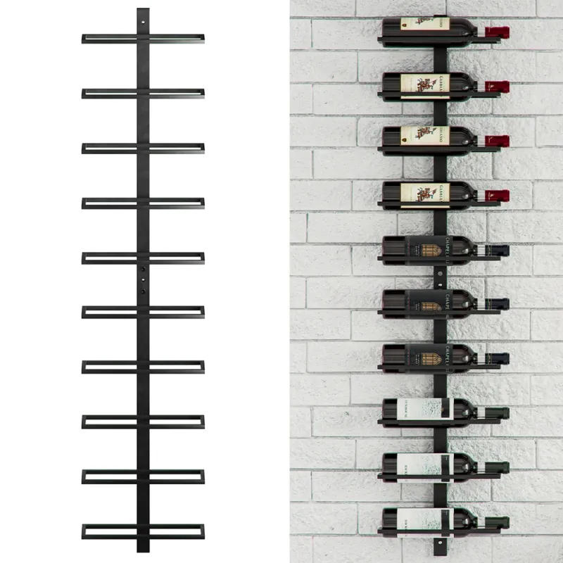 Spedizione Espresso Stand Portabottiglie da Muro Scaffale Capacità 10 Bottiglie Cantinetta Bar Vino