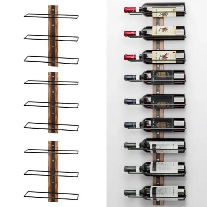 Set 3 Stand Portabottiglie da Muro Scaffale per Bottiglie Cantinetta Bar da Vino Vendita Finale