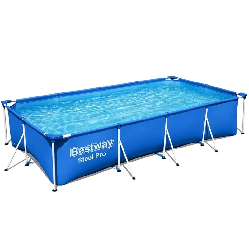 Piscina Rigida Fuoriterra Giardino Rettangolare 400x211x81cm Acciaio Bestway Super Prezzo