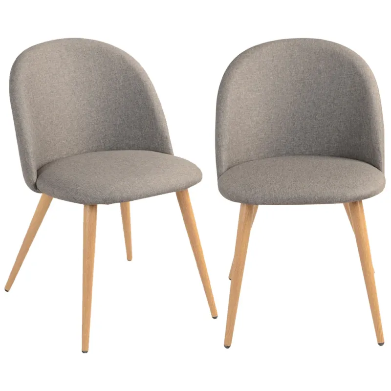 Set 2 Sedie Sala da Pranzo Cucina Grigio Gambe Effetto Legno Seduta Ergonomica Prezzo Di Fabbrica