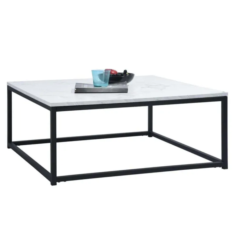 Tavolino Divano Salotto Quadrato Design Moderno Industriale Legno Effetto Marmo A Buon Prezzo