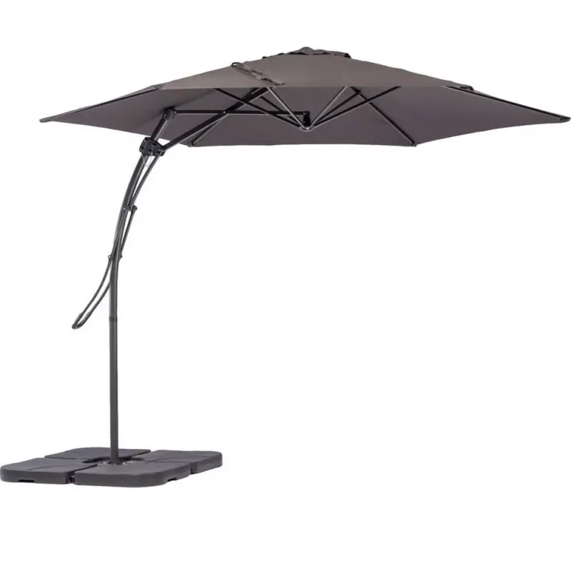 Occasione Ombrellone da Giardino Antracite Decentrato 3x3 Mt Base a Croce Sistema Air Vent