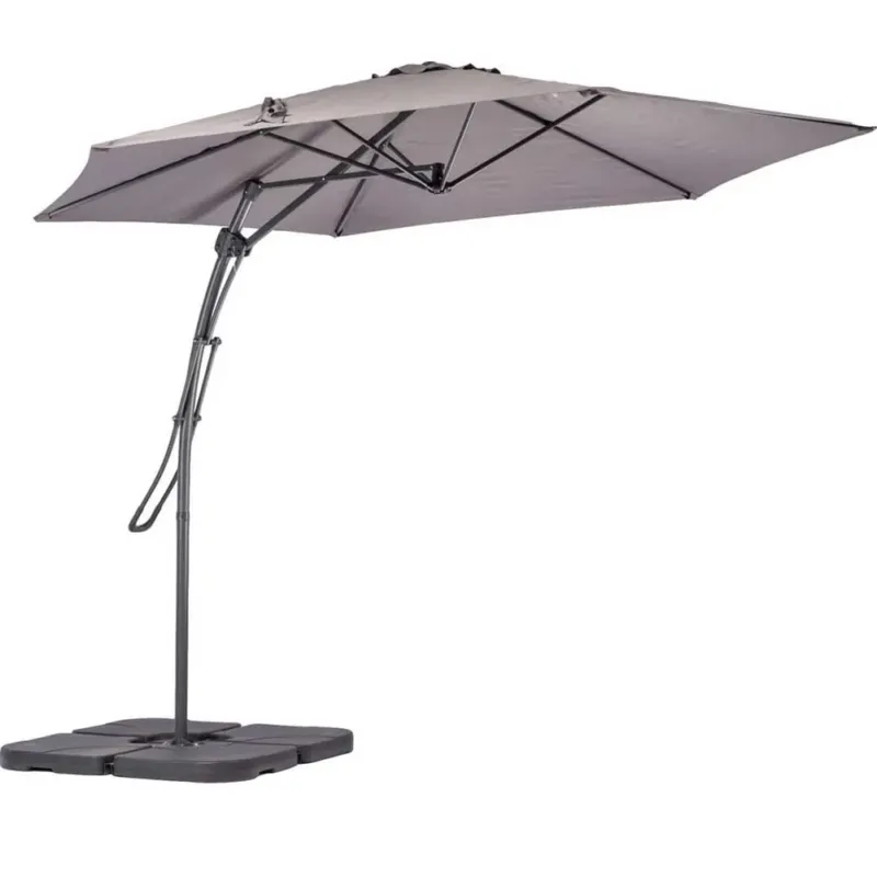 Ombrellone da Giardino Grigio Decentrato 3 x 3 Mt Base Croce e Sistema Air Vent Quantità Limitata