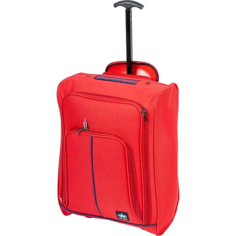 Trolley Cabina Morbido Bagaglio a Mano Rosso con Maniglia Telescopica 35x20x50cm Bestseller