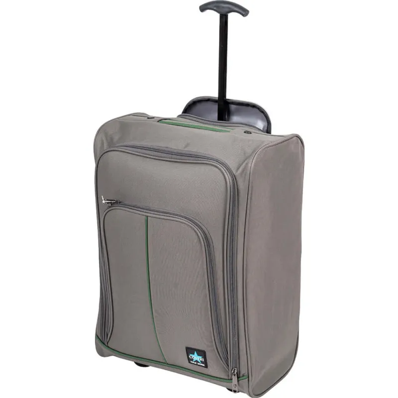 Trolley Cabina Morbido Bagaglio a Mano Grigio e Maniglia Telescopica 35x20x50cm A Buon Prezzo