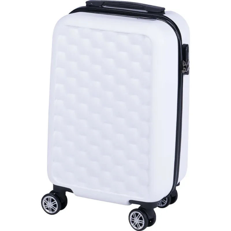 Trolley Cabina Rigido Bagaglio a Mano Bianco Maniglia Telescopica 33.5x22x55cm Spedizione Espresso