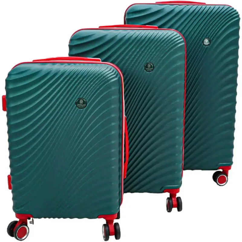 Set 3 Valigie Rigide con Ruote Easy Roll Trolley Bagaglio a Mano Viaggio Verde Offerta