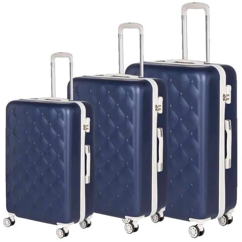 Set 3 Valigie Rigide con Ruote Easy Roll Trolley Bagaglio a Mano Viaggio Blu Spedizione Espresso