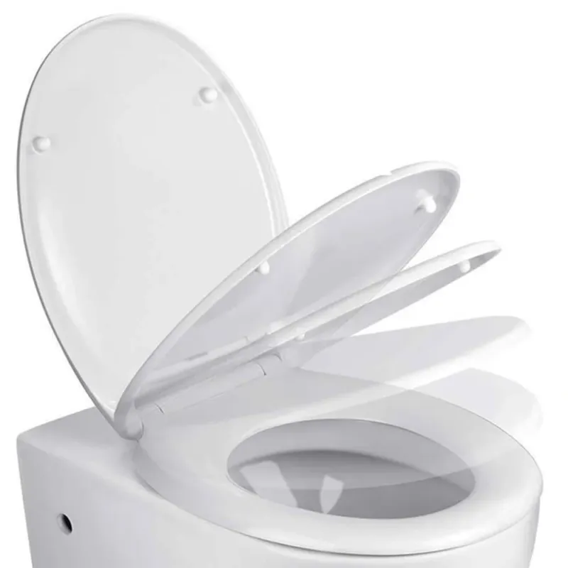 Offerta Del Giorno Copriwater Bagno Universale in Plastica Bianco Chiusura Rallentata Soft 44x37x7