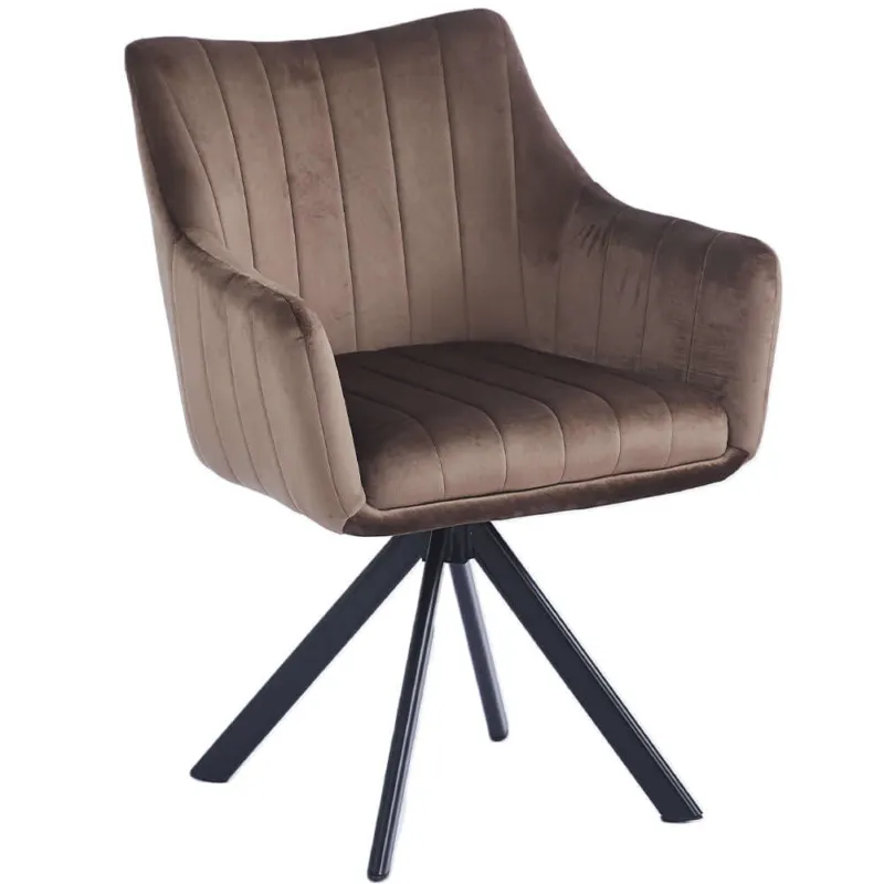 Sedia Girevole Casa Ufficio Ergonomica Poltrona con Rivestimento Velluto Marrone Compra Online