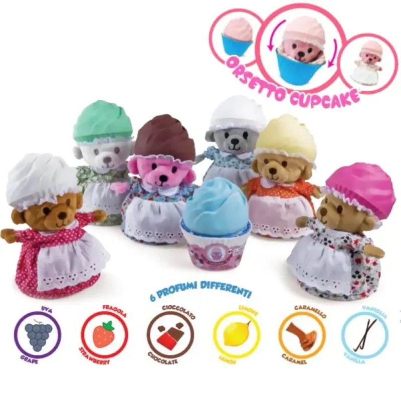 Peluche Orsetti Cupcake Profumati Grandi Giochi 12 Assortiti 6 Profumi Diversi Saldi