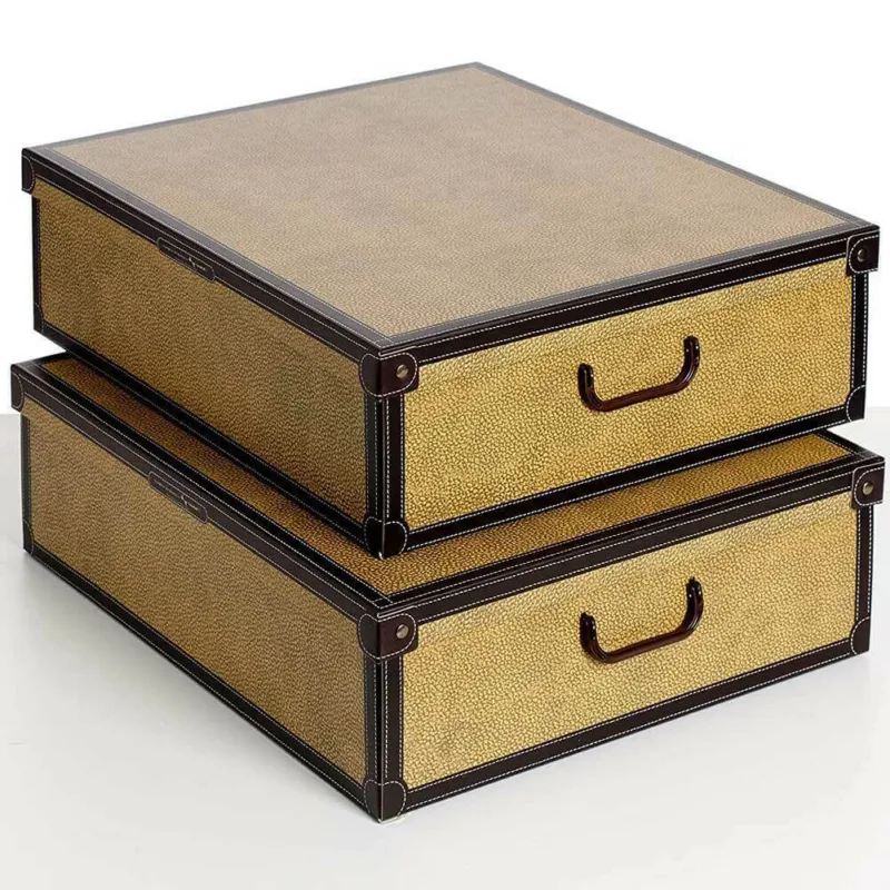 Non Perdere Set 2 Scatole Box Contenitore Sottoletto in Cartone Tapirus Cambio Stagione