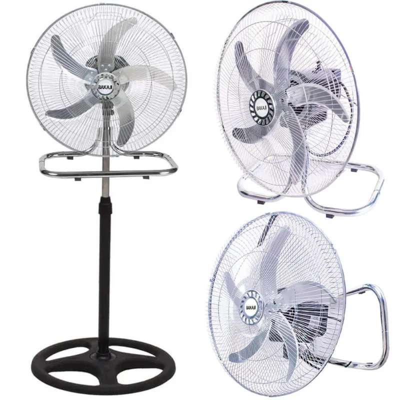 Offerta Lampo Ventilatore a Piantana Acciaio 3in1 Terra Tavolo Parete Base Tonda 65W Pala 50cm