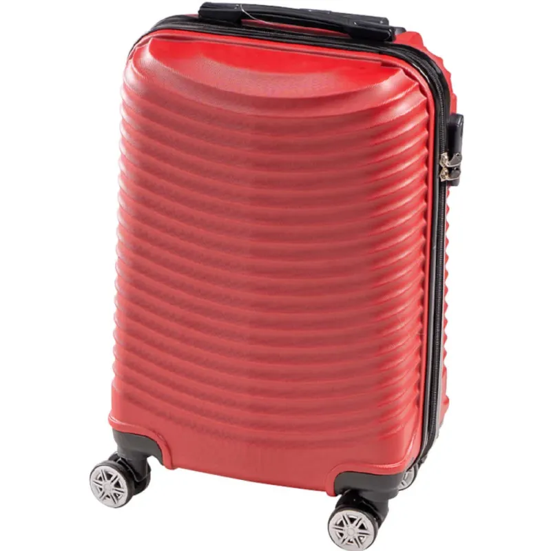Trolley Cabina Rigido Bagaglio a Mano Rosso con Maniglia Telescopica 33.5x22x55cm Vendita Finale