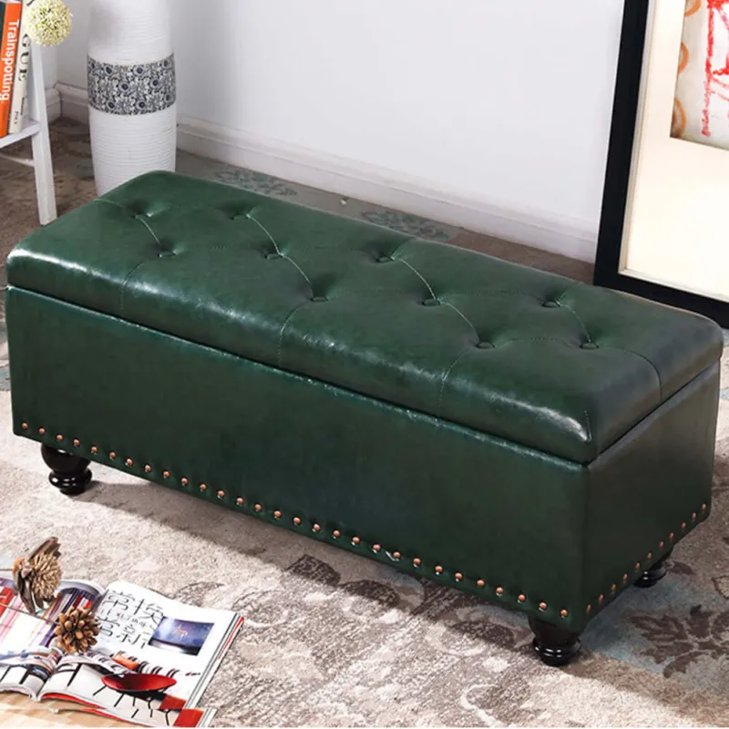 Pouf Panca Contenitore in Ecopelle Cassapanca Capiente Divanetto Divano Verde Subito Disponibile