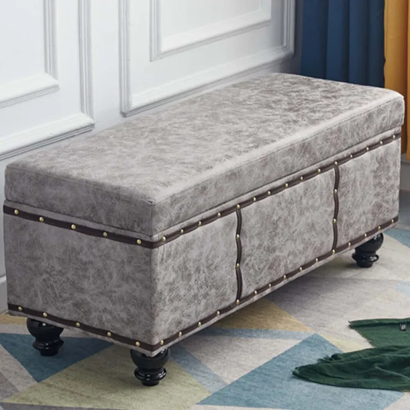 Cassapanca Contenitore Ecopelle Divano Panca Pouf Contenitore 80x40x43 cm Grigio Compra Online