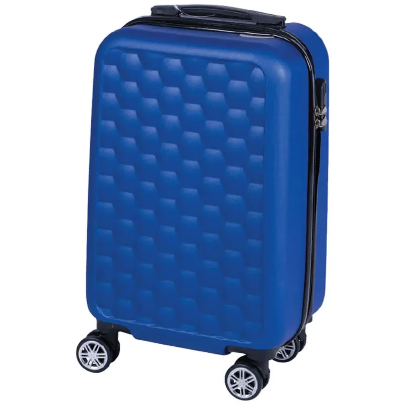Trolley Cabina Rigido Bagaglio a Mano Blu con Maniglia Telescopica 33.5x22x55cm Soddisfatti O Rimborsati