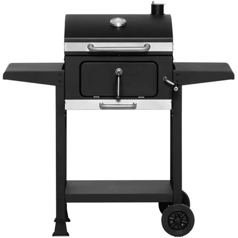 Offerta Speciale Barbecue a Carbone BBQ da Giardino con Manopola Grill a Doppio Ripiano e Ruote