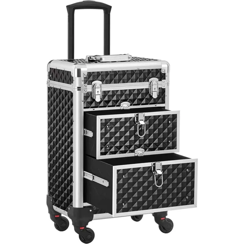 Trolley Makeup Alluminio Valigetta Trucco Estetista Beauty Case Nero Sconto