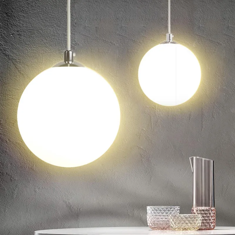 Lampadario Lampada Sospensione Sfera 40 cm Design Moderno Paralume Vetro E27 Compra Oggi Stesso