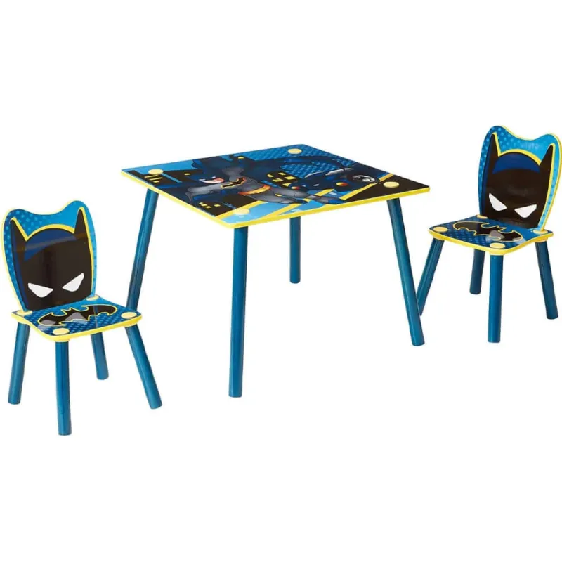 Offerta Limitata Tavolo per Bambini Stampa Batman 2 Sedie Tavolino Arredo Cameretta Idea Regalo