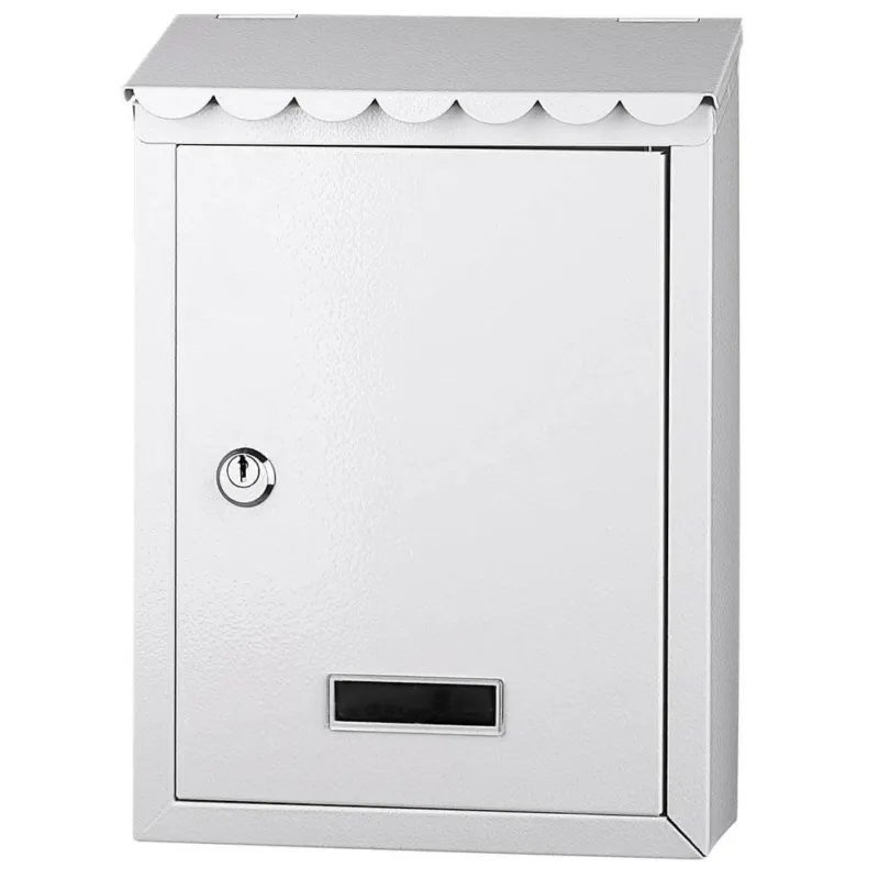 Must-Have Cassetta Postale Parete in Acciaio Porta Lettere Posta Esterno con Chiave Bianco