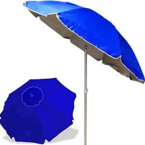 Vendita Finale Ombrellone da spiaggia Alluminio 2 mt con Snodo tessuto Polyestere BLU Palo 32