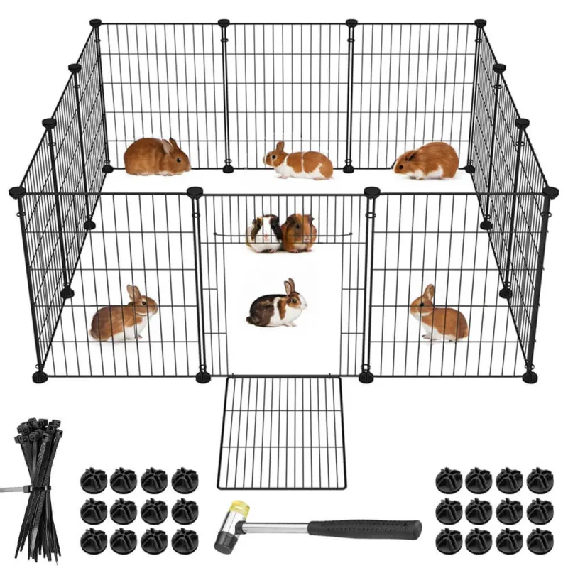 Miglior Prezzo Recinto Animali di Piccola Taglia con Porta Apribile Criceti Conigli 12pz 35x45cm