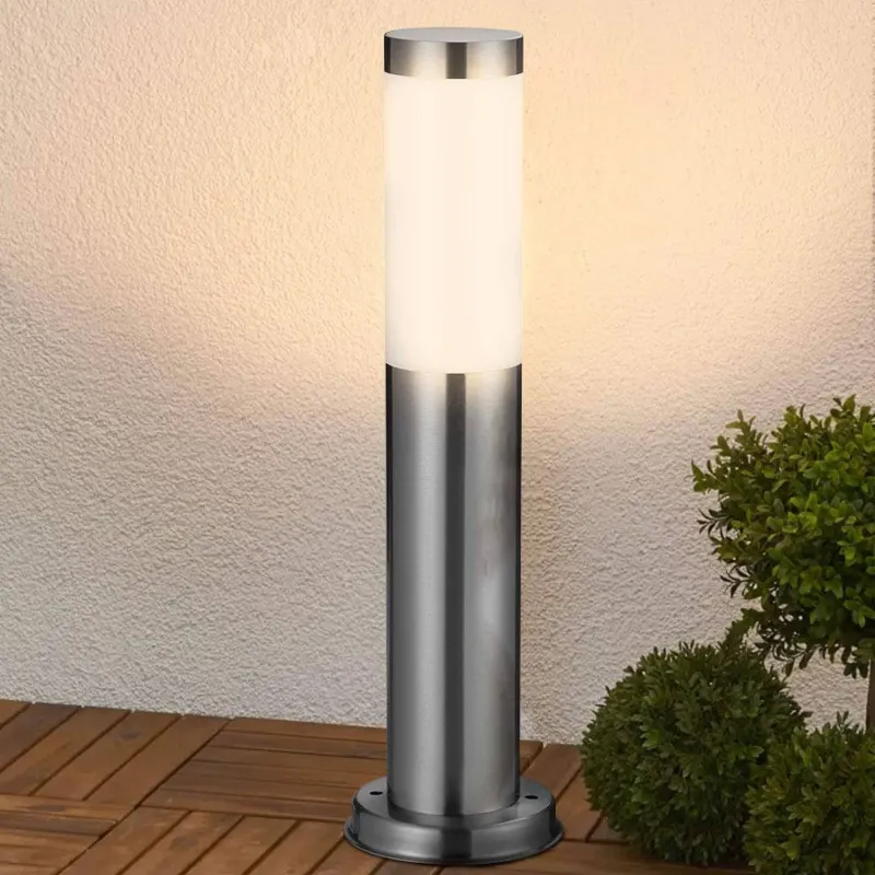 Quantità Limitata Lampada Paletto Luce Giardino Acciaio Palo Illuminazione Esterno 45 cm E27 Cromo