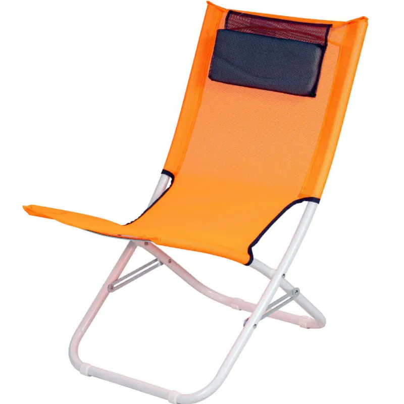 Spiaggina Pieghevole Neon Sedia spiaggia Acciaio e Textilene Arancione con cuscino Compra Online