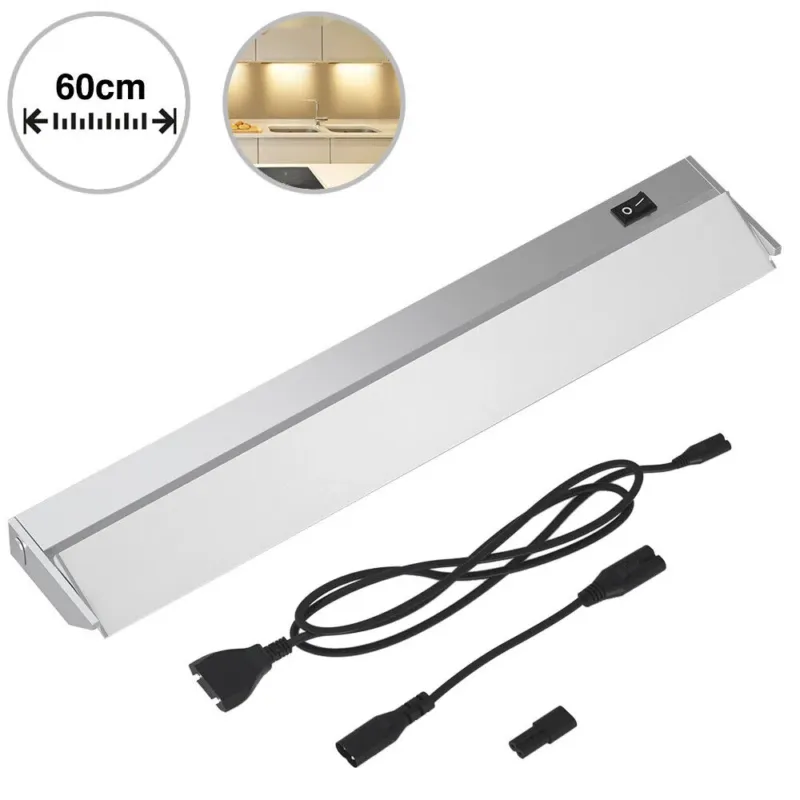 Solo Oggi Lampada Luce Sottopensile 60 cm Mobili Cucina Armadio Barra 60 LED in Alluminio