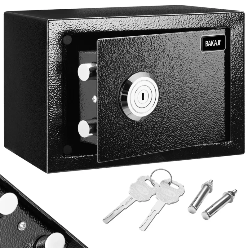 Cassaforte di sicurezza Acciaio Meccanica con chiave doppia serratura 17x23x17cm Offerta Del Giorno