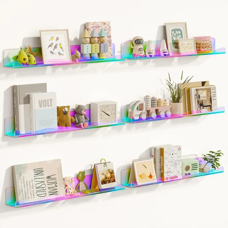 6 x Mensole Multicolor da Parete Scaffali a Muro Organizer Multiuso 38x10x4,8cm A Buon Prezzo