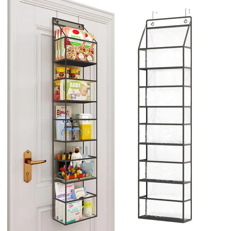 Soddisfatti O Rimborsati Organizer 5 Scaffali da Porta Unità di Mensole Multi Ripiano Salvaspazio Nero