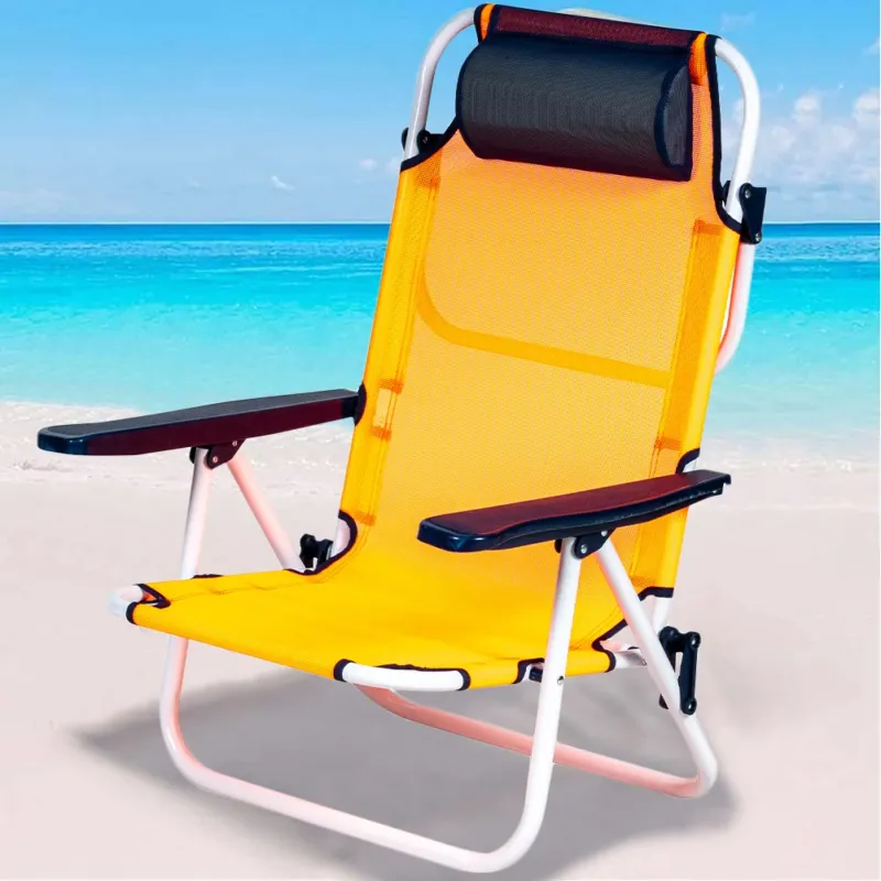 Spiaggina Sedia Prendisole Pieghevole Mare Spiaggia Sdraio Arancione Neon Non Perdere