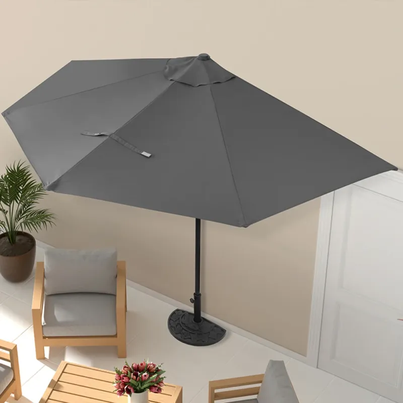 Occasione Ombrellone Mezzaluna a Parete da Giardino Parasole a Muro Esterno Grigio 270 cm