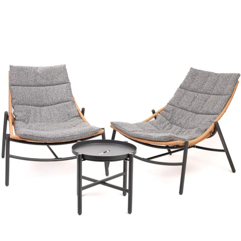 Promozione Esclusiva Set Tavolo e Poltrone da Esterno Mobili da Giardino Chaise Lounge in Polyrattan